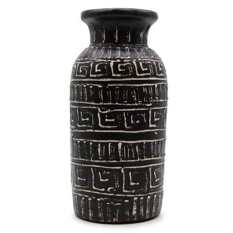 HatiNest Greek Straight Dry Flowers Vase - Chocolate