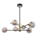 Pagazzi Eaen 6 Light Black Ceiling Light with Smoked Glass
