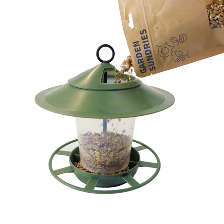 Etree Pre Filled Hanging Lantern Bird Feeder Gift Set & Sunflower Hearts Wild Bird Seed (450g)