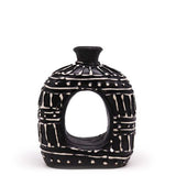 HatiNest Oval Donut Dry Flowers Shaped Vase Chocolate - 18cm