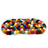 HatiNest Oval Felt Ball Centre Mat - Multi Colour