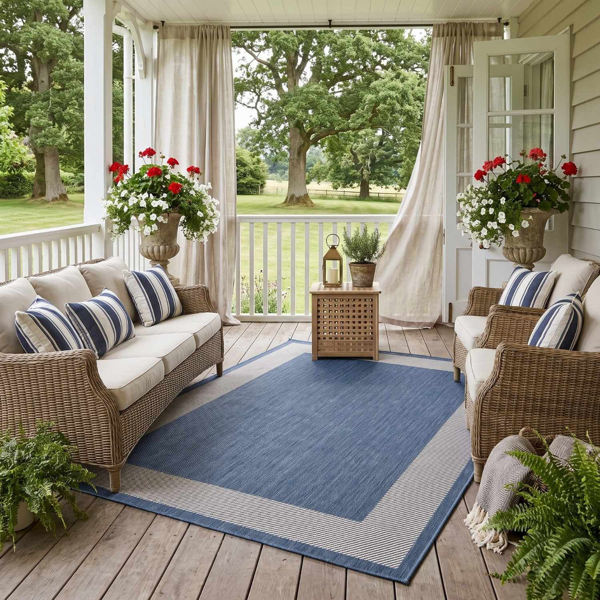 Ecology Outdoor Rug Blue 200BL by The Rugs
