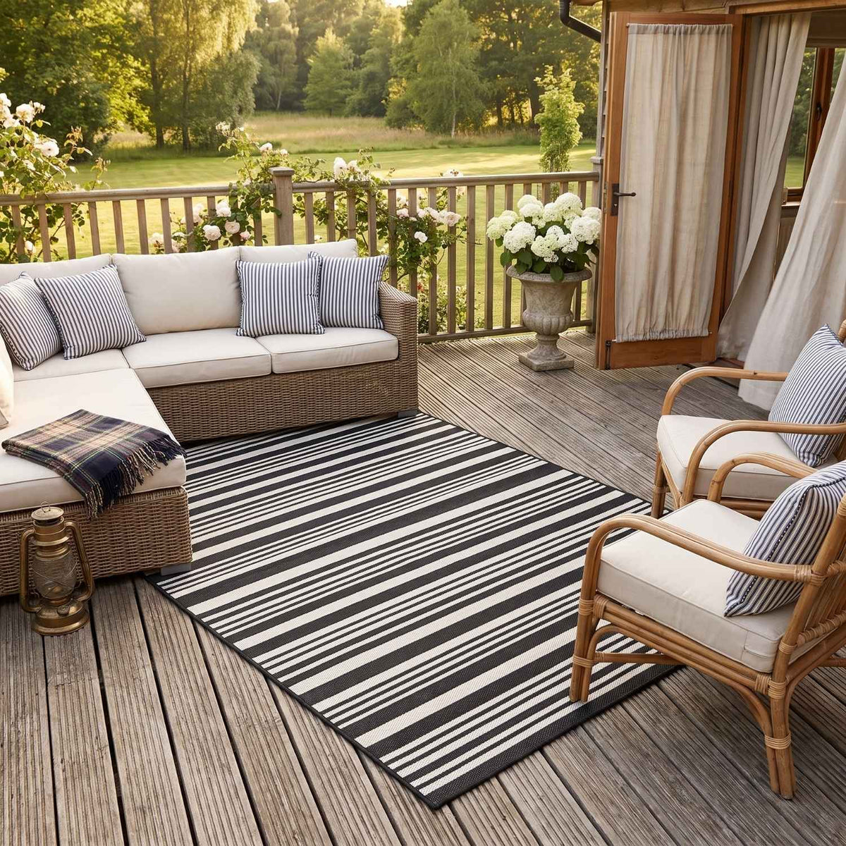 Ecology Outdoor Rug Black 300BL by The Rugs