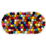 HatiNest Oval Felt Ball Centre Mat - Multi Colour