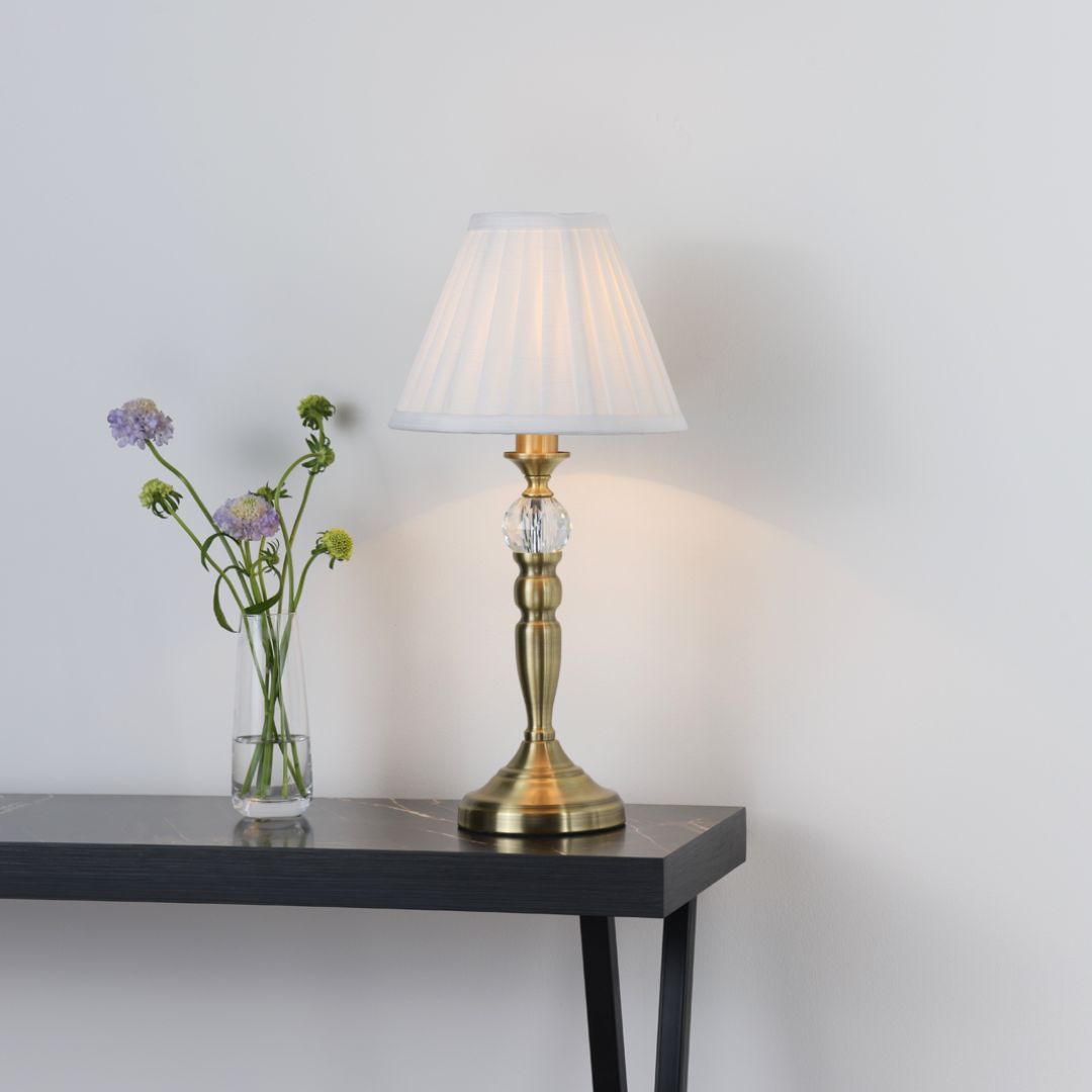 Pagazzi Edwina Antique Brass Touch Table Lamp