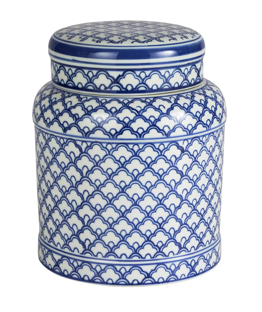 Casa by Josephine Jenno Eleanor Cobalt Trellis Small Canister Jar