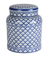 Casa by Josephine Jenno Eleanor Cobalt Trellis Small Canister Jar