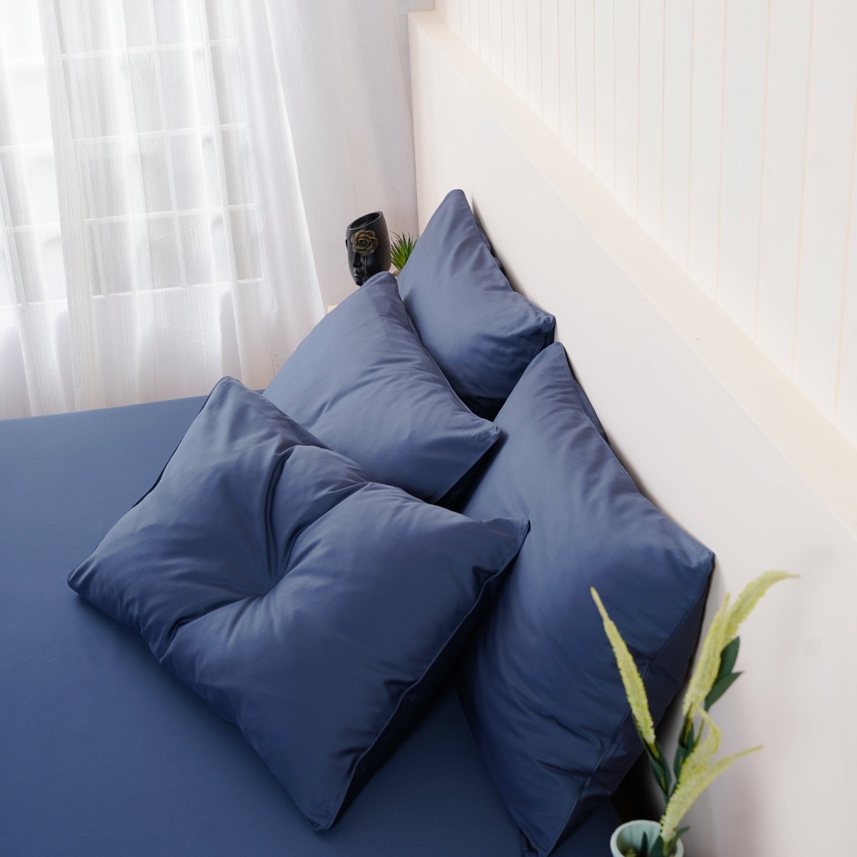SHEET STORY Ella Cotton - Midnight Blue Pillowcases Pair