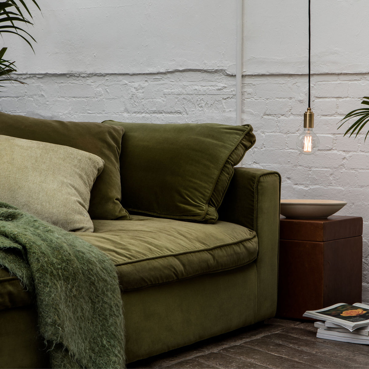 Tala Elva Pendant Light with Tinted Glass in Brass