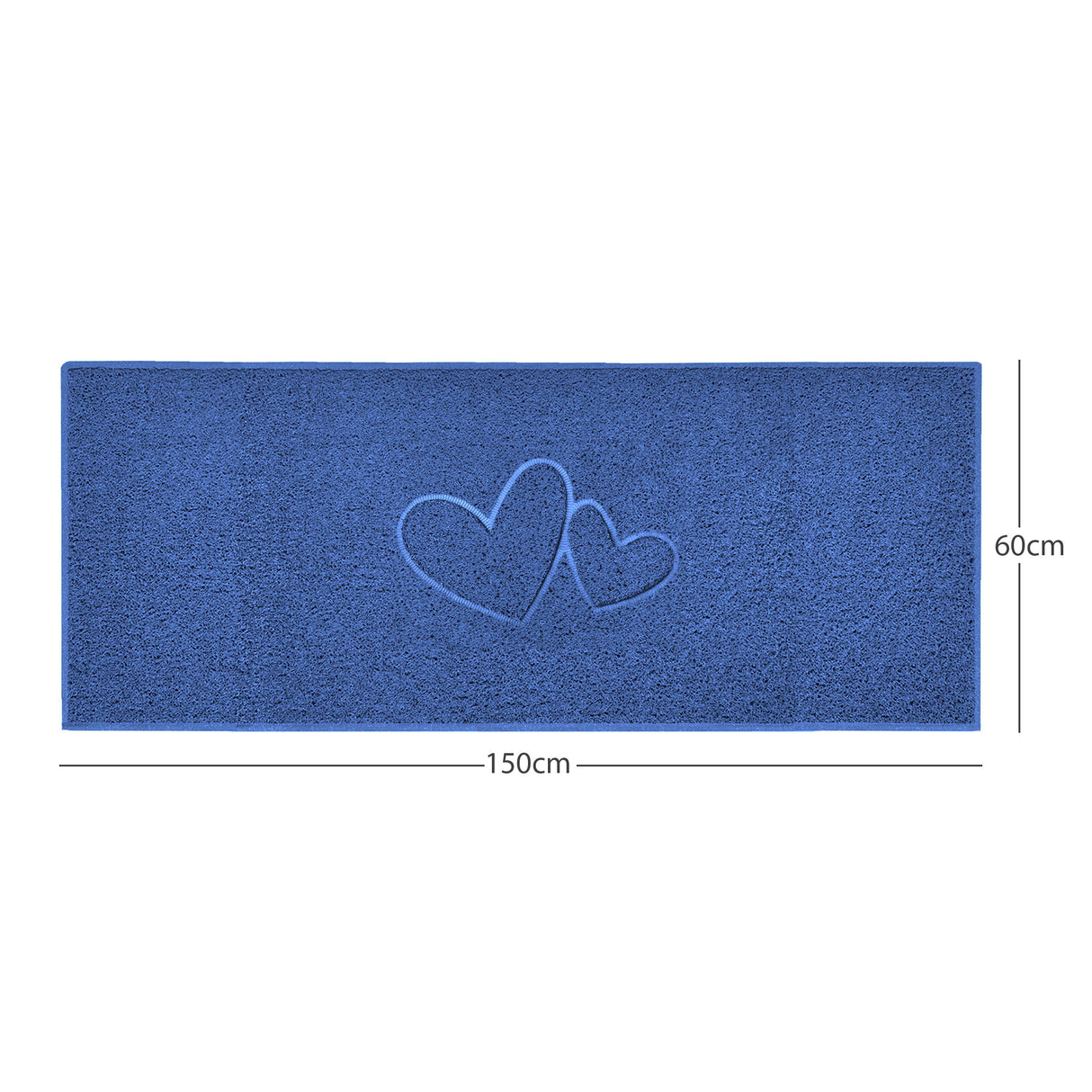 Double Heart Embossed Spaghetti Door Mat Non Slip | Nicoman