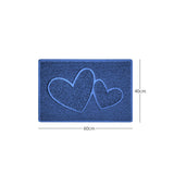 Double Heart Embossed Spaghetti Door Mat Non Slip | Nicoman