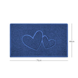 Double Heart Embossed Spaghetti Door Mat Non Slip | Nicoman