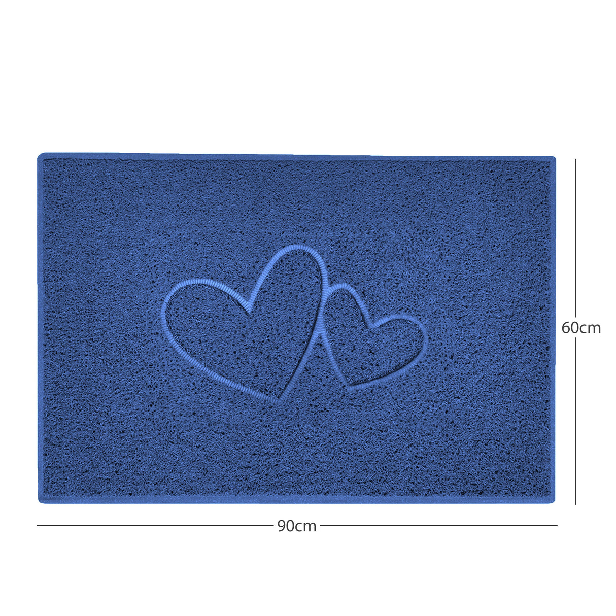 Double Heart Embossed Spaghetti Door Mat Non Slip | Nicoman