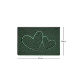 Double Heart Embossed Spaghetti Door Mat Non Slip | Nicoman