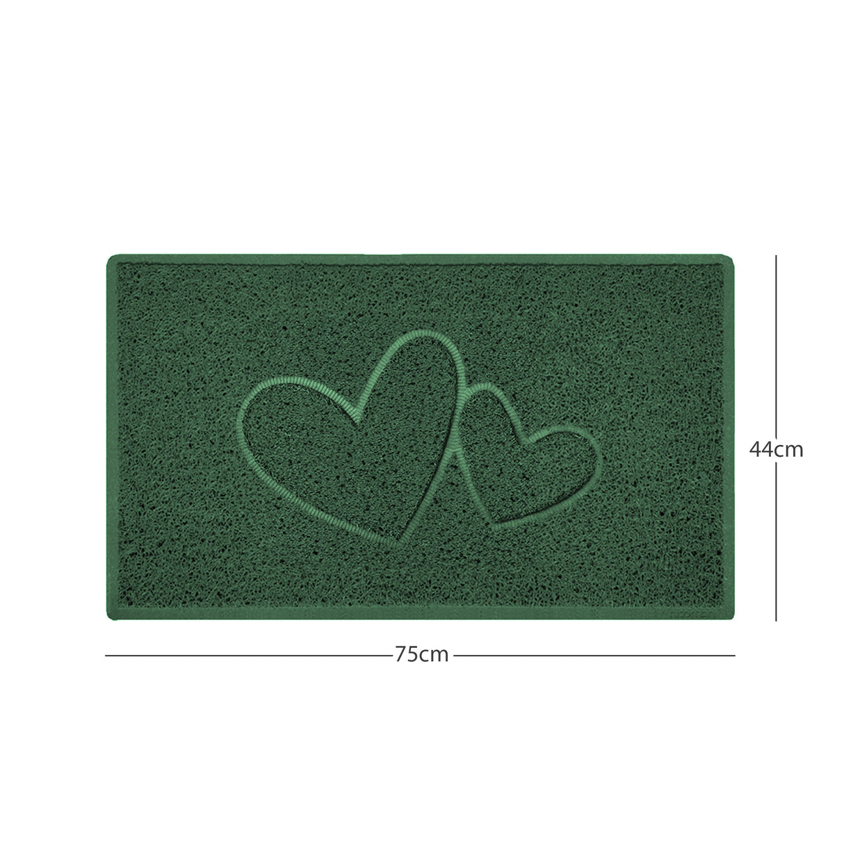 Double Heart Embossed Spaghetti Door Mat Non Slip | Nicoman