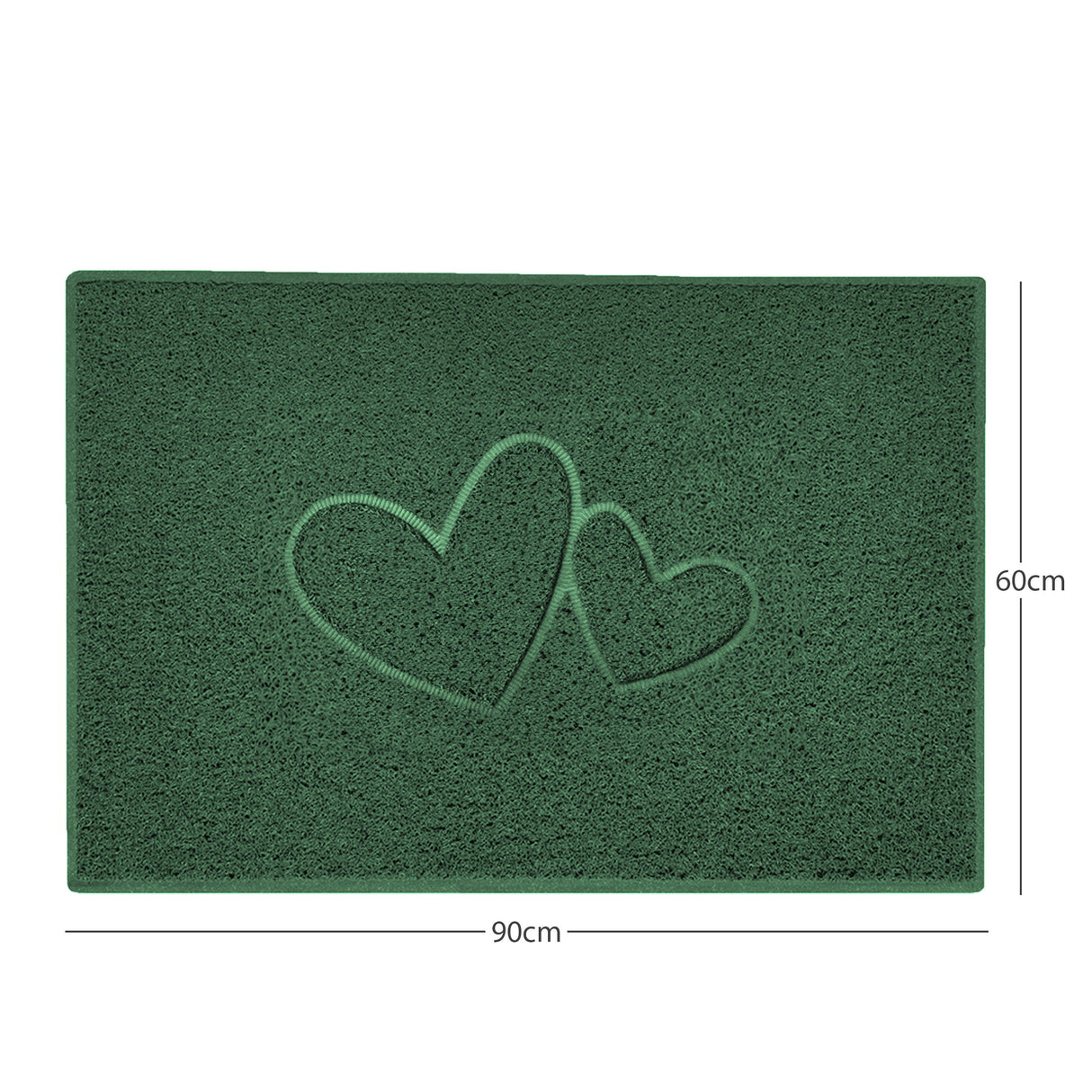 Double Heart Embossed Spaghetti Door Mat Non Slip | Nicoman
