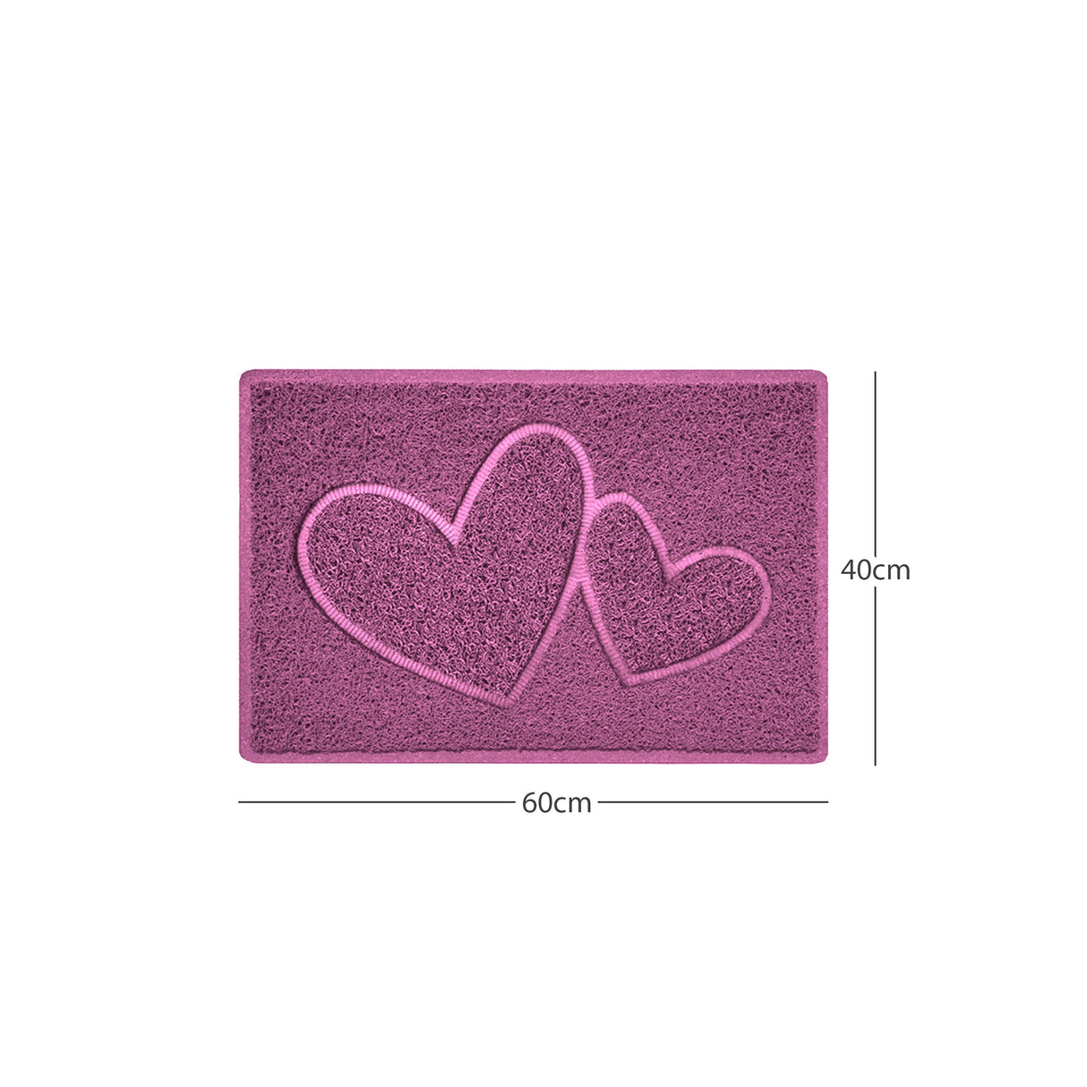 Double Heart Embossed Spaghetti Door Mat Non Slip | Nicoman