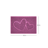 Double Heart Embossed Spaghetti Door Mat Non Slip | Nicoman