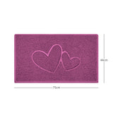 Double Heart Embossed Spaghetti Door Mat Non Slip | Nicoman