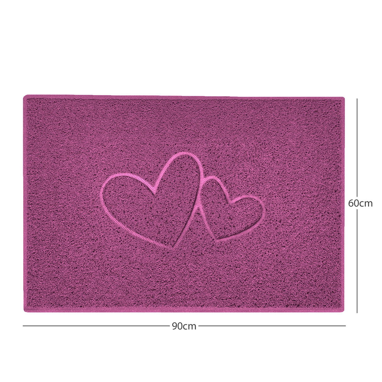 Double Heart Embossed Spaghetti Door Mat Non Slip | Nicoman