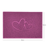 Double Heart Embossed Spaghetti Door Mat Non Slip | Nicoman