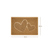 Double Heart Embossed Spaghetti Door Mat Non Slip | Nicoman