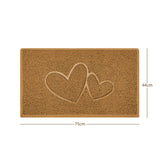 Double Heart Embossed Spaghetti Door Mat Non Slip | Nicoman