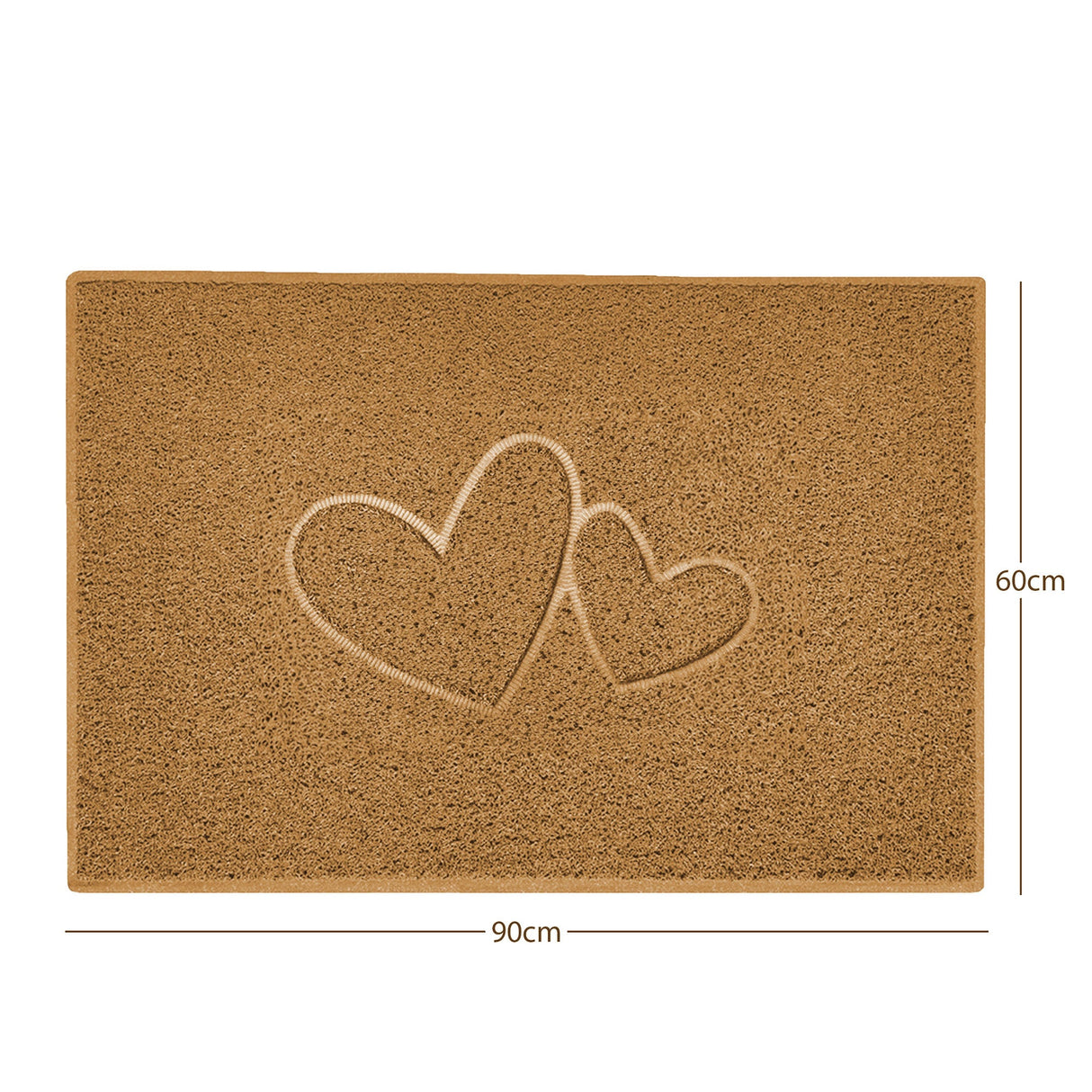Double Heart Embossed Spaghetti Door Mat Non Slip | Nicoman