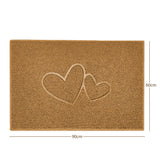 Double Heart Embossed Spaghetti Door Mat Non Slip | Nicoman