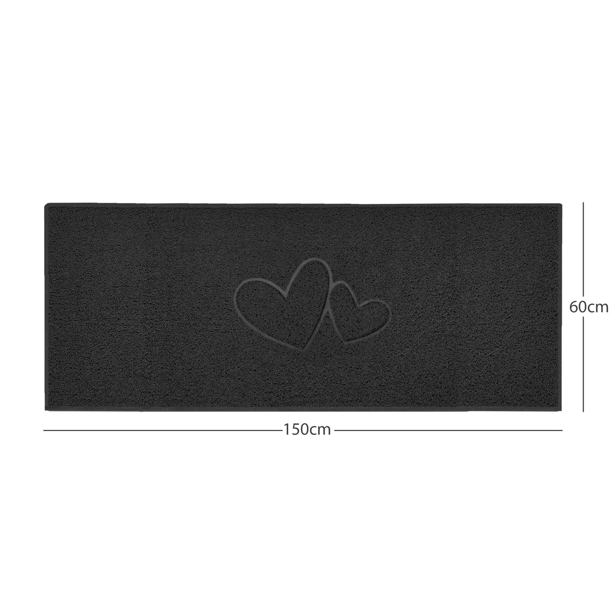 Double Heart Embossed Spaghetti Door Mat Non Slip | Nicoman