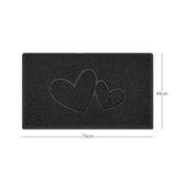 Double Heart Embossed Spaghetti Door Mat Non Slip | Nicoman