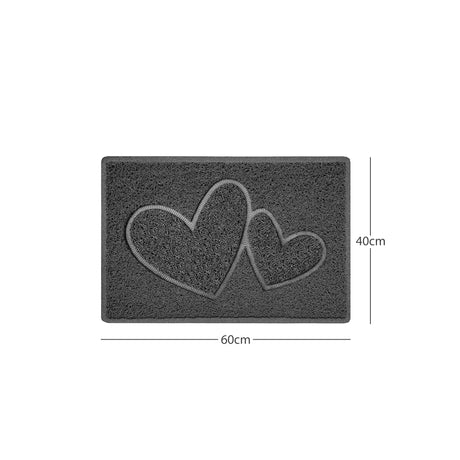 Double Heart Embossed Spaghetti Door Mat Non Slip | Nicoman