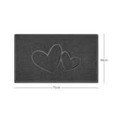 Double Heart Embossed Spaghetti Door Mat Non Slip | Nicoman