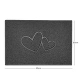 Double Heart Embossed Spaghetti Door Mat Non Slip | Nicoman