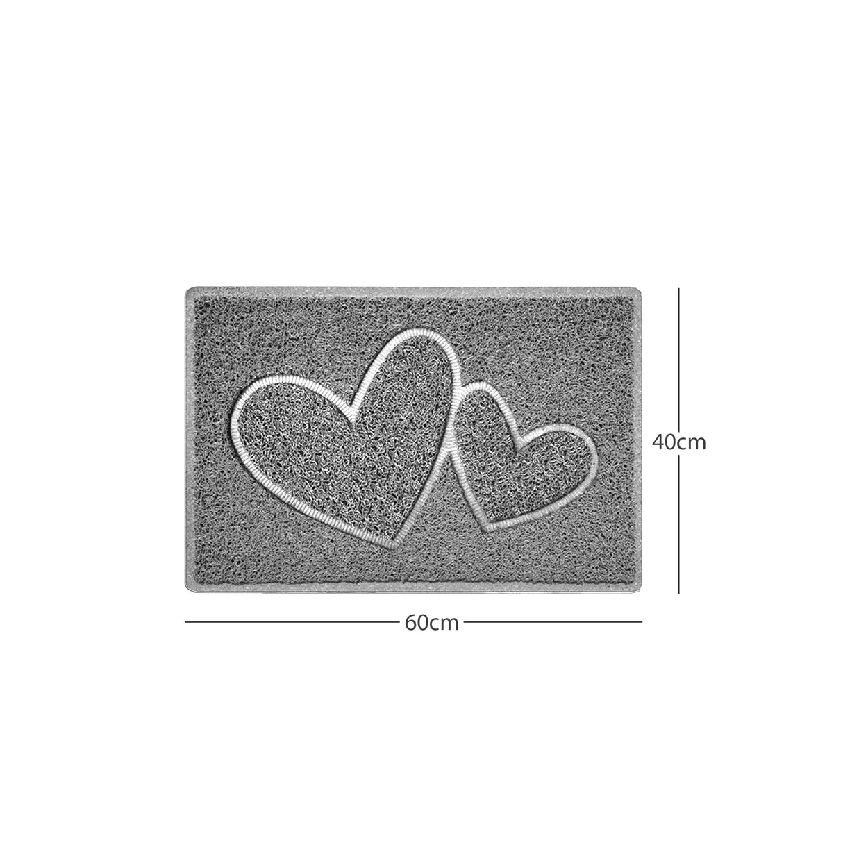 Double Heart Embossed Spaghetti Door Mat Non Slip | Nicoman