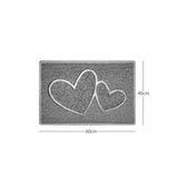 Double Heart Embossed Spaghetti Door Mat Non Slip | Nicoman