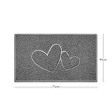 Double Heart Embossed Spaghetti Door Mat Non Slip | Nicoman