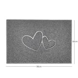 Double Heart Embossed Spaghetti Door Mat Non Slip | Nicoman