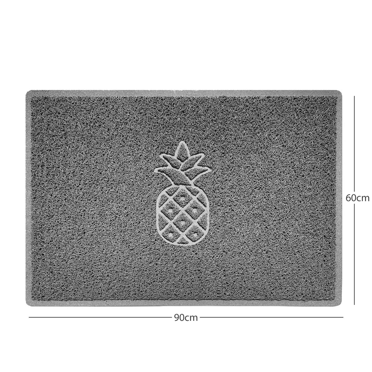 Nicoman Embossed Pineapple Grey Spaghetti Door Mat