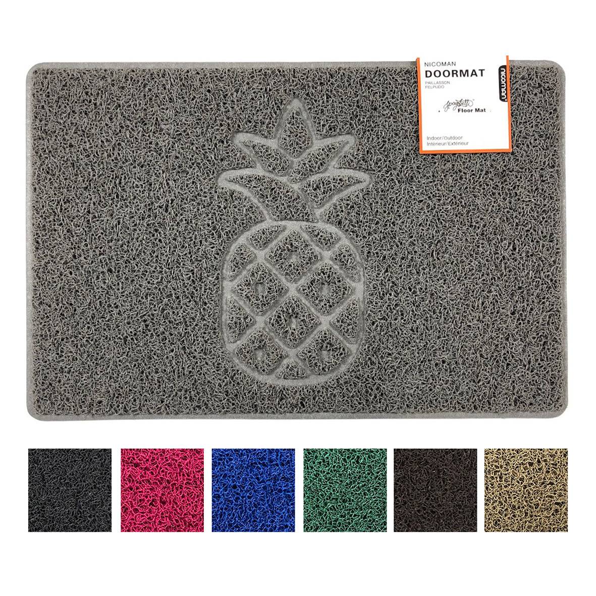 Nicoman Embossed Pineapple Grey Spaghetti Door Mat