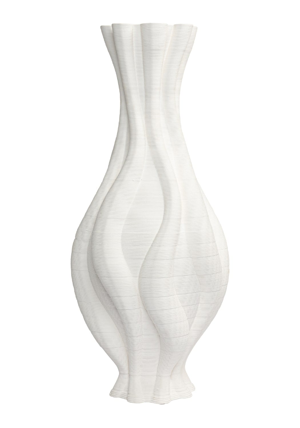Casa by Josephine Jenno Emilie Tall White Twisted Ceramic Vase