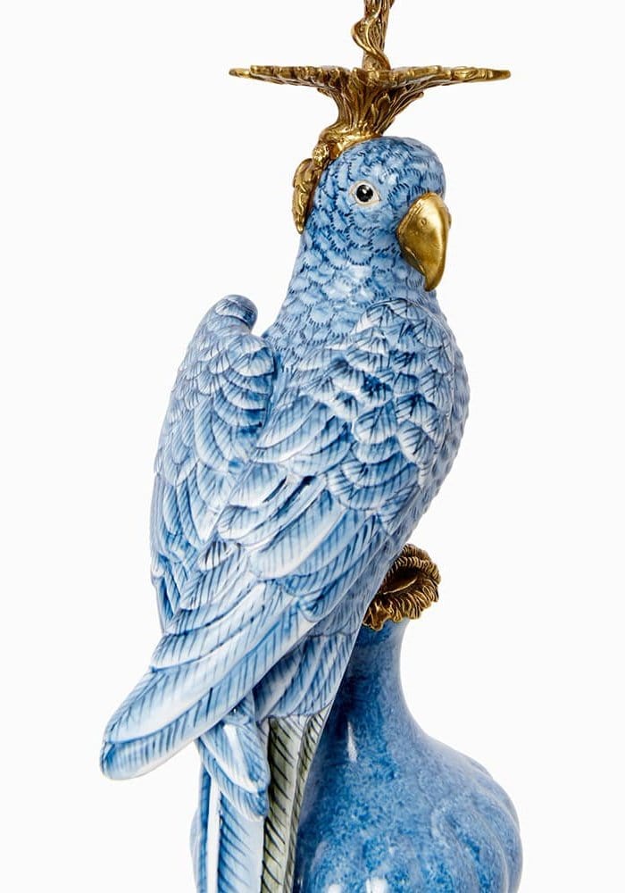 Casa by Josephine Jenno Enamelled Pretty Polly Parrot Candlestick Left