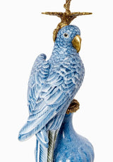Casa by Josephine Jenno Enamelled Pretty Polly Parrot Candlestick Left