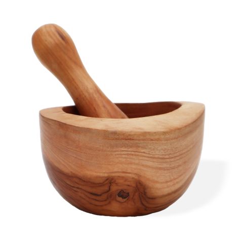 HatiNest Ergo Teak Pestle & Mortar Large