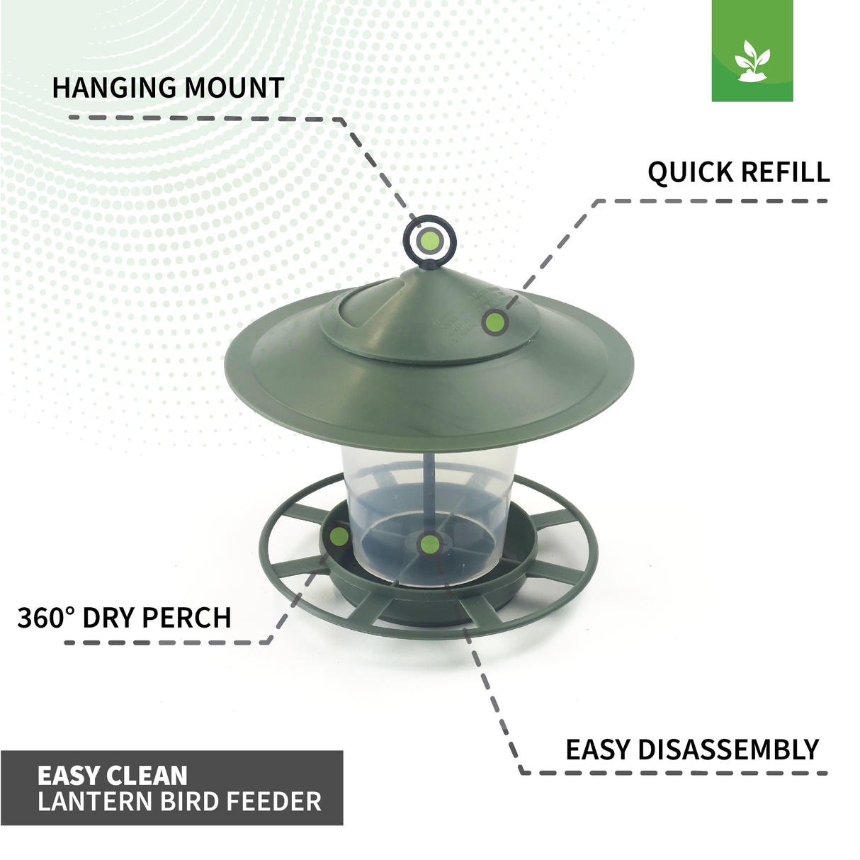 Etree Easy Clean Lantern Bird Feeder