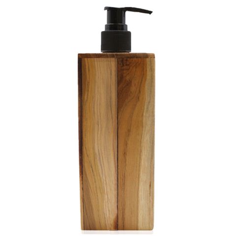 HatiNest Natural Teakwood Soap Dispenser Square