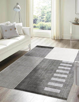 Tokyo Geo Blocks Grey Rug by The Rugs