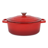 Rinkit Red Ombre Oval Cast Iron Casserole Dish - 4.68L