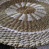 The Rugs Round Seagrass White Tan Inner Sun Rug - 1m