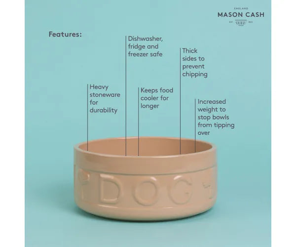 Mason Cash Cane Lettered Dog Bowl, 20cm